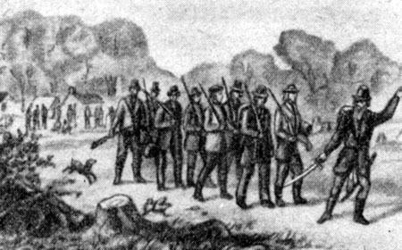 Д. Браун выступает в рейд против банд рабовладельцев (Канзас, 1855)