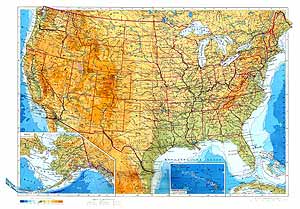 Карта 'Соединенные Штаты Америки. Физическая карта'