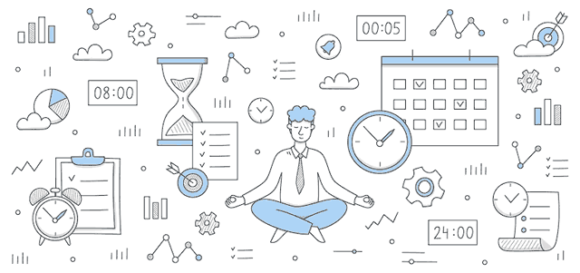 https://ru.freepik.com/free-vector/time-management-concept-with-man-meditate-in-yoga-pose-and-icons-of-clock-gear-target-and-calendar-vector-doodle-illustration-of-businessman-relax-and-signs-of-watch-hourglass-and-graph-icons_25072169.htm